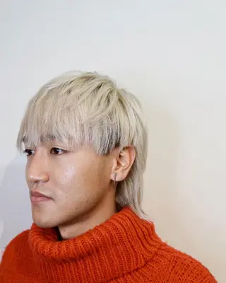 ミディアム カラー メンズ 福井 稜平のヘアスタイル