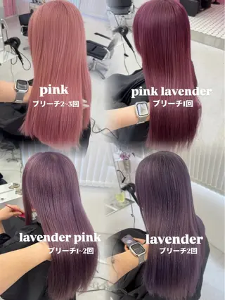 ロング カラー ピンク・ラベンダー カラー/saraのヘアスタイル