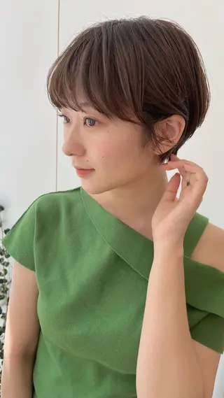 ショート カラー パーマ ヘアアレンジ ✨艶髪✨ 奈須晴香のヘアスタイル