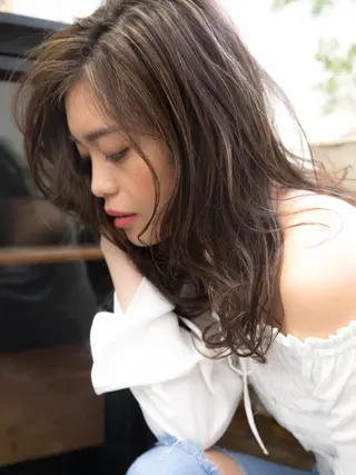 セミロング カラー パーマ ヘアアレンジ メンズ キッズ ネイル マツエク・マツパ premier modelsのヘアスタイル