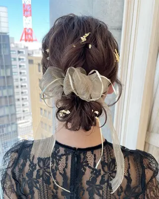 セミロング ヘアアレンジ サソウ ユリエ🥥のヘアスタイル