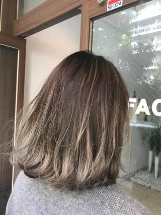 ミディアム 髪質改善縮毛矯正/暖 色カラー/ウエダカナのヘアスタイル