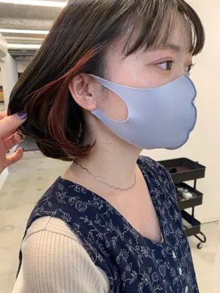 ミディアム カラー 透明感カラー✂︎ /縮毛矯正/YUKAのヘアスタイル