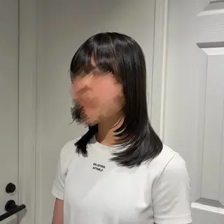 ミディアム ななみ𝜗𝜚透明感 /レイヤー/まつパのヘアスタイル