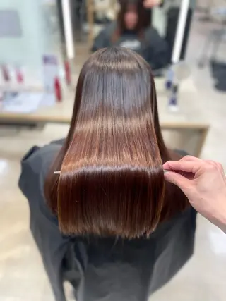 ロング シャドウパーマ／骨格 矯正カット　トモキのヘアスタイル