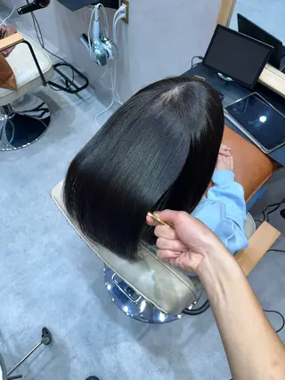 ミディアム 縮毛矯正/髪質改善 /艶カラー/こうめいのヘアスタイル