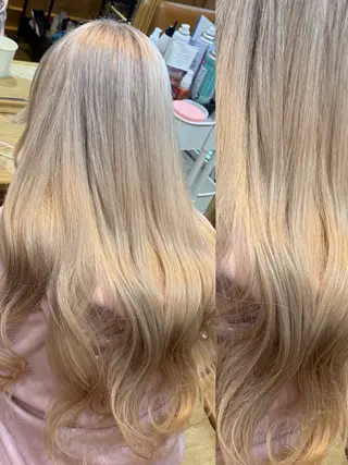 ロング カラー 👑髪質改善Wカラー 👑アユカのヘアスタイル