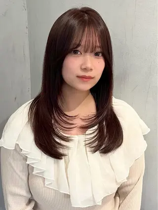 ロング 𝙆𝙖𝙞🎀🩶 レイヤー/縮毛矯正のヘアスタイル