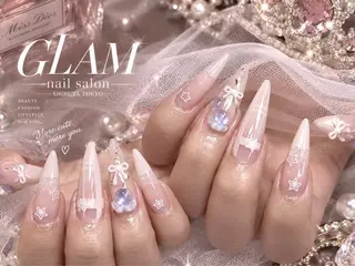ネイル エツメ💅 長さ出し🎀デザインのネイルデザイン