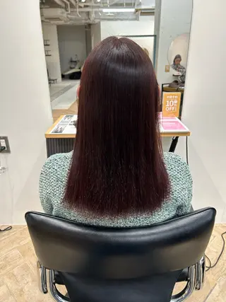 ミディアム カラー ベージュ/ダブルカラ ー/新潟駅/青柳萌果のヘアスタイル
