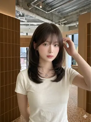 ミディアム カラー ヘアアレンジ 🫧新宿 髪質改善 /サスケ🫧のヘアスタイル