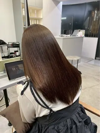 ロング パーマ 🍒モテ暖色カラー × うる艶✧ ゆなのヘアスタイル