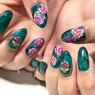 ネイル 渋谷／チップ長さ出し 👑アプレgel-xのネイルデザイン