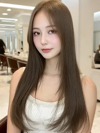 ロング カラー 鍋島 美華のヘアスタイル