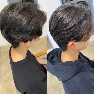 ショート パーマ メンズ 饒平名 知也のヘアスタイル