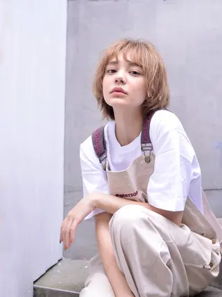 ミディアム happy man 🌸クロスパーマ🌸のヘアスタイル