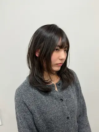 ミディアム 園田まい/レイヤーカ ット/透明感カラーのヘアスタイル