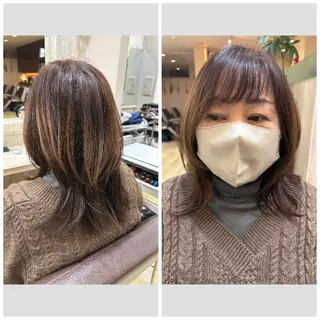 ミディアム 山田 美月のヘアスタイル