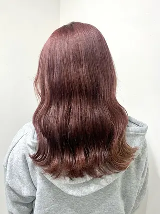 セミロング カラー レイヤー ハイトーン 暖色⭐︎KANAKOのヘアスタイル