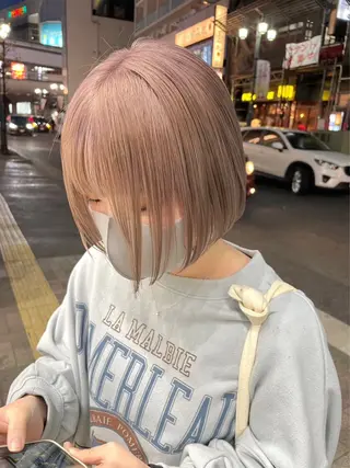 ショート カラー ボブ/暖色カラー コウボヒカルのヘアスタイル