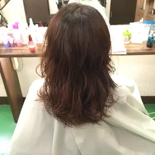 セミロング カラー パーマ Lagom なかだのヘアスタイル