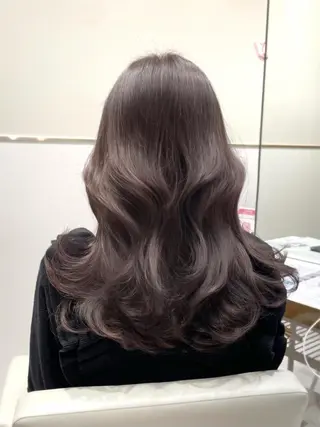 セミロング カラー ヘアアレンジ 🤎小顔レイヤー /ベージュ🤎友香のヘアスタイル