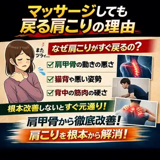 『肩甲骨はがし専門』 とき整体院のエステ・リラクイメージ