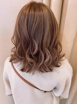 ミディアム カラー パーマ ヘアアレンジ シールエクステ専門店 Spira藤崎宮のヘアスタイル