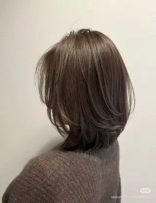 ミディアム カラー パーマ 金町美容室 お洒落roomルシアのヘアスタイル