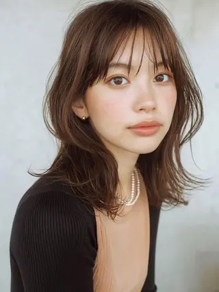 ミディアム レディースパーマ/ メンズパーマ/しんのヘアスタイル