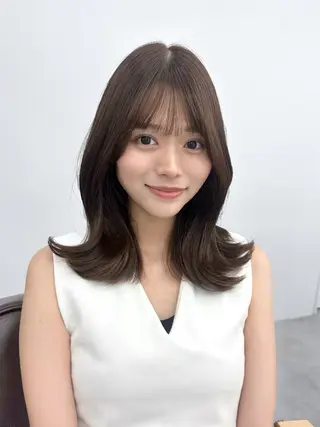 ミディアム 顔周り/くびれヘア 韓国ヘア💕風間るなのヘアスタイル