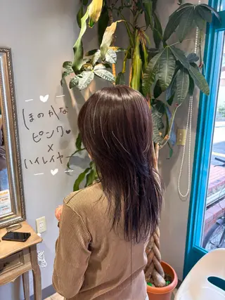 セミロング カラー 🌱なゆみ🌱透明感 /ナチュラル/高宮のヘアスタイル