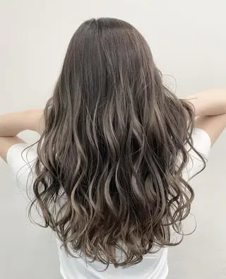 ロング カラー パーマ ヘアアレンジ メンズ 透明感カラー/ 新潟万代/池野里衣のヘアスタイル