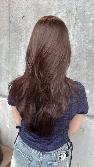 ロング 赤髪/暖色カラー /にこのヘアスタイル