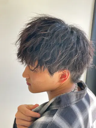 ショート カラー パーマ ヘアアレンジ メンズ 亀井隆汰/メンズ専門 パーマ/フェード可のヘアスタイル
