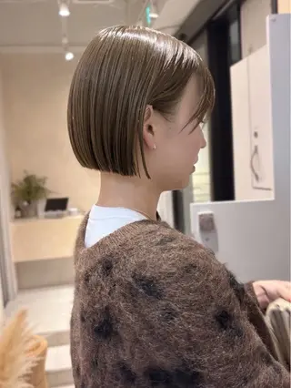 ショート カラー ボブ/ミニボブ 透明感カラーkadoのヘアスタイル