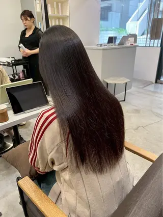 ロング パーマ 🍒モテ暖色カラー × うる艶✧ ゆなのヘアスタイル