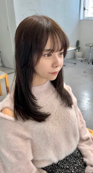 ミディアム 髪質改善/縮毛矯正/ 艶カラー/上野優斗のヘアスタイル