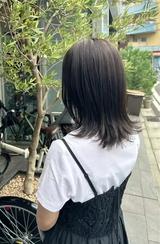 ミディアム カラー 鈴木弥月/大人ボブ× 透明感カラーのヘアスタイル