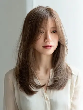 ロング カラー 🍒モテ暖色カラー × うる艶✧ ゆなのヘアスタイル