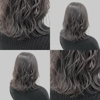 ミディアム カラー パーマ ヘアアレンジ メンズ キッズ ネイル マツエク・マツパ 上品＆韓国風 🥀海心🥀のヘアスタイル