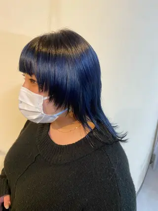 セミロング カラー 女性目線でつくる ボブ縮毛矯正のヘアスタイル