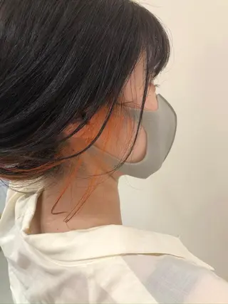 セミロング カラー レイヤーカット/ ハイライト　千咲季のヘアスタイル