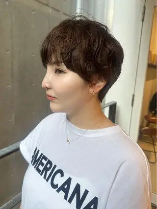 ショート カラー パーマ ヘアアレンジ 髪質改善/韓国風 レイヤー/田村祐樹のヘアスタイル