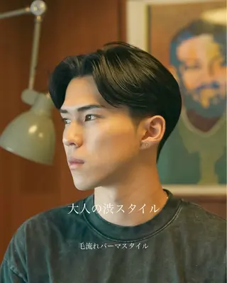 パーマ メンズ メンズショート タチカワユウキのヘアスタイル