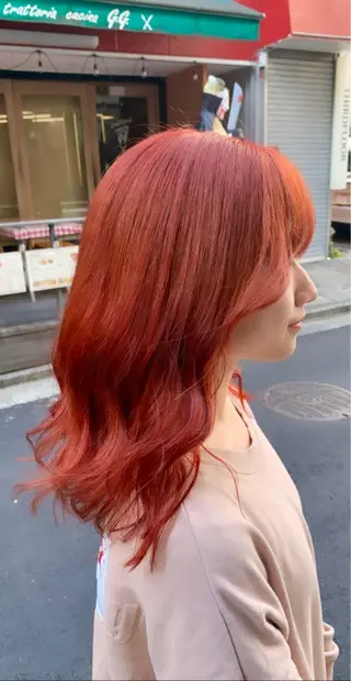ミディアム カラー パーマ ヘアアレンジ メンズ キッズ ボブ×自然な縮毛矯正 RYOGAのヘアスタイル