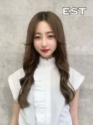 カラー ロング ヘアアレンジ メンズ エクステ MORI エクステMARIKAのヘアスタイル