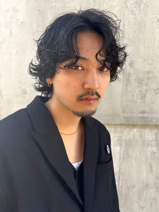 メンズ レイヤー ボブ パーマ towaのヘアスタイル