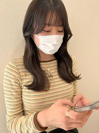 セミロング カラー 外国人対応 佐久間のヘアスタイル