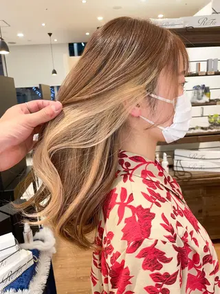 ロング カラー 髪質改善/ブリーチ 田代 龍我のヘアスタイル